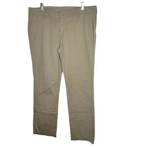 Dickies Womens Straight-Fit Khaki Pants Size 16 Stretch With Pockets